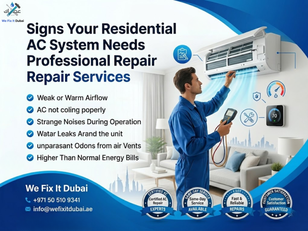 Signs Your Residential AC System Needs Professional Repair Services